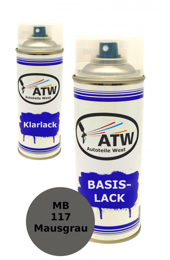 Autolack für Mercedes Benz 117 Mausgrau +400ml Klarlack Set